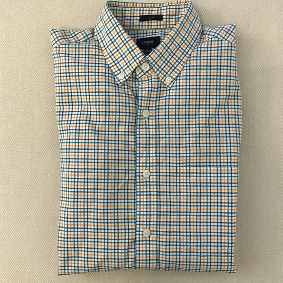 J Crew Men's Slim Fit Checked Long-sleeve Button Down Shirt - Small - Non-Iron - Picture 2 of 6